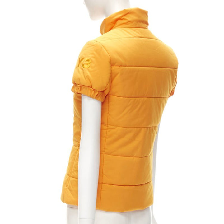 Y3 YOHJI YAMAMOTO ADIDAS orange padded puffer top XS