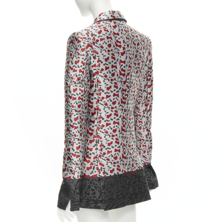 HAIDER ACKERMANN marble blood biais black jacquard blazer jacket FR34 XS