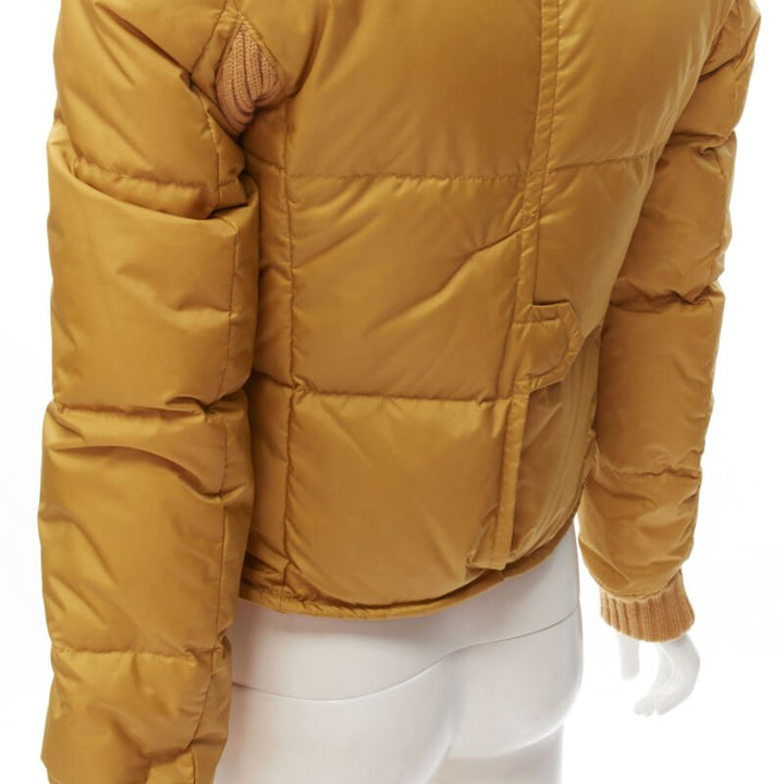 DSQUARED2 mustard white goose down padded 3-pocket blazer jacket IT38 XS