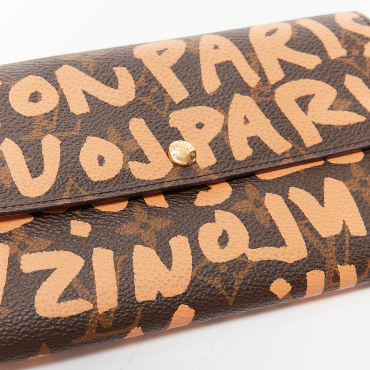 LOUIS VUITTON Stephen Sprouse orange graffiti brown monogram long wallet