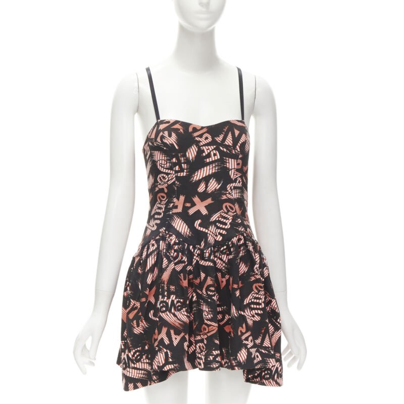 JEREMY SCOTT orange X-ray New York City Names strappy mini dress
