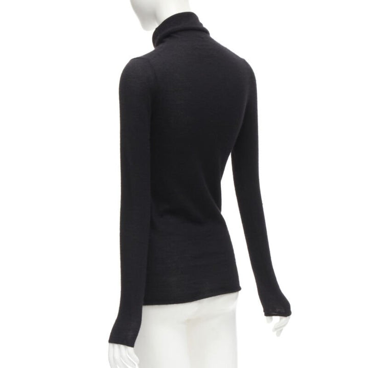 CLUB MONACO 100% Italian cashmere black turtleneck long sleeves sweater S