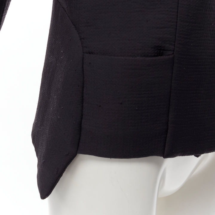 ZERO MARIA CORNEJO black wool scuba cutout collar jacket US2 S