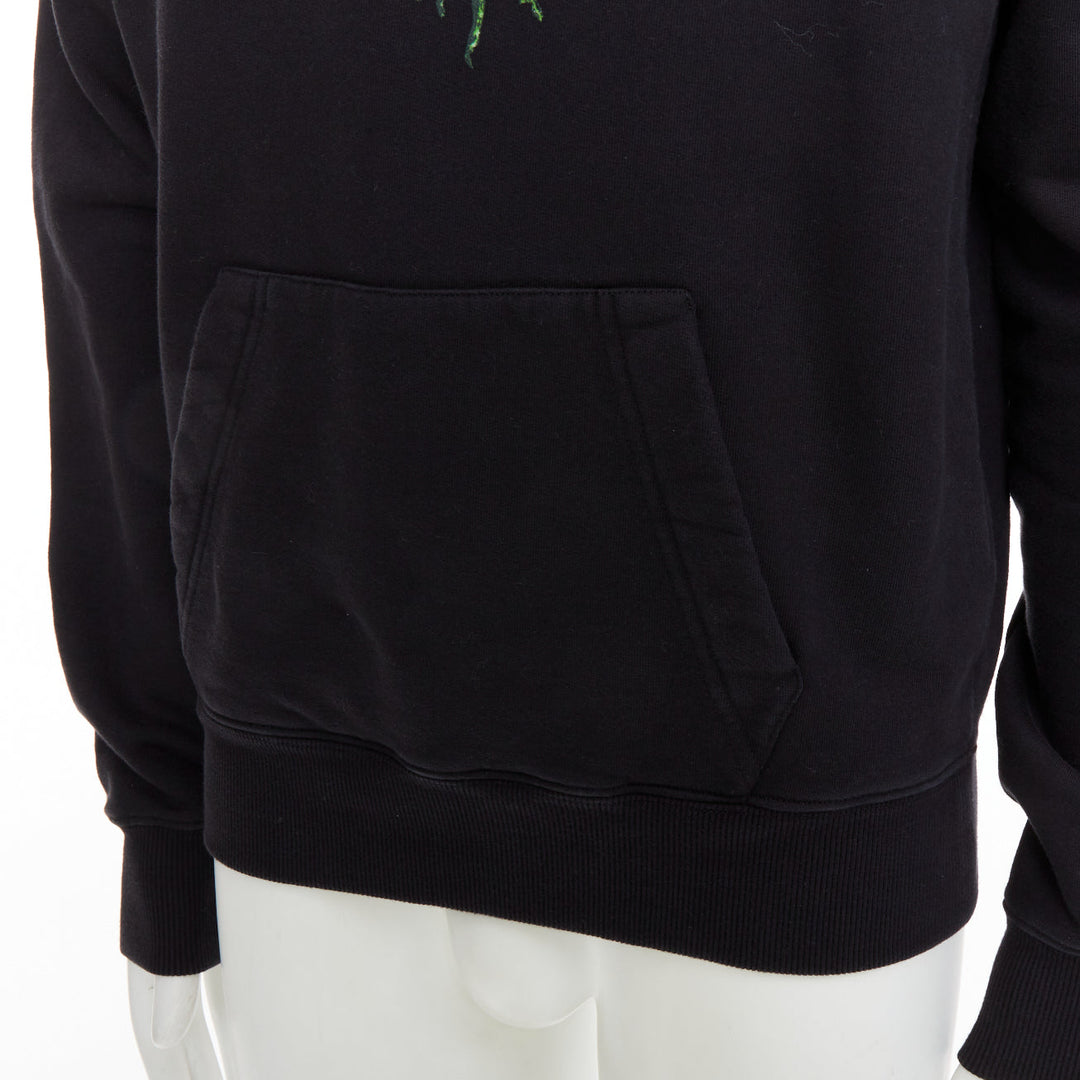 DIOR HOMME Cactus Jack black green cotton graphic logo print hoodie XXS