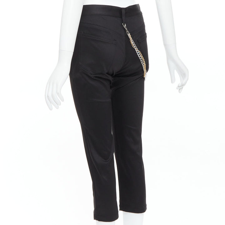 JUNYA WATANABE 2022 Punk black multi pearl chain cropped pants S