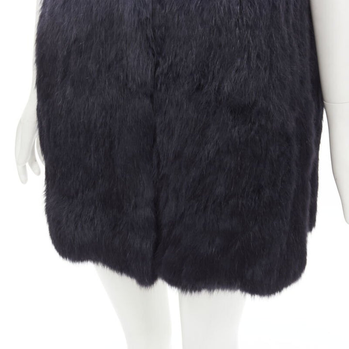 THEORY rabbit fur gradient blue fur vest jacket S