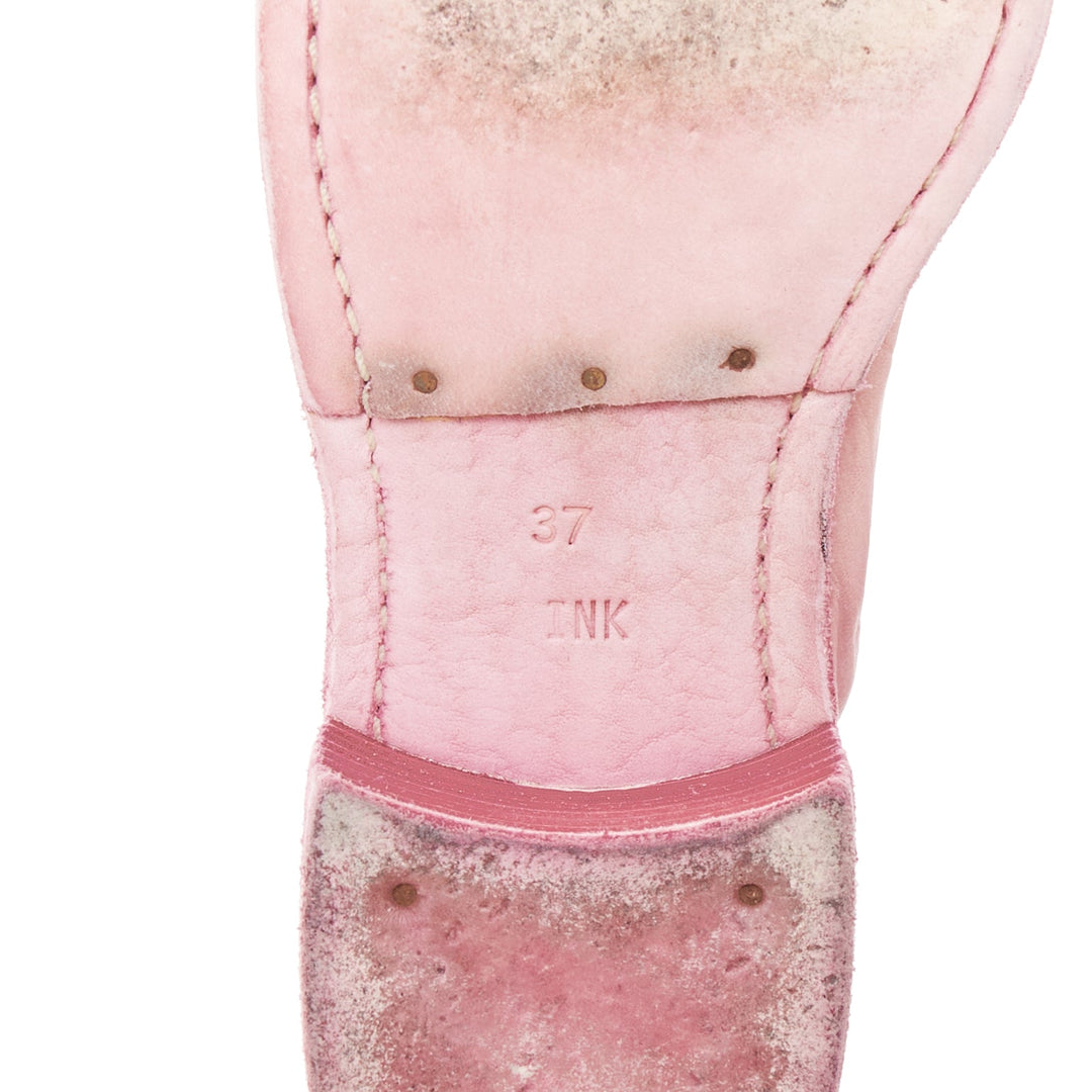 GUIDI Ink pink bubblegum distressed leather back zip block boots EU37