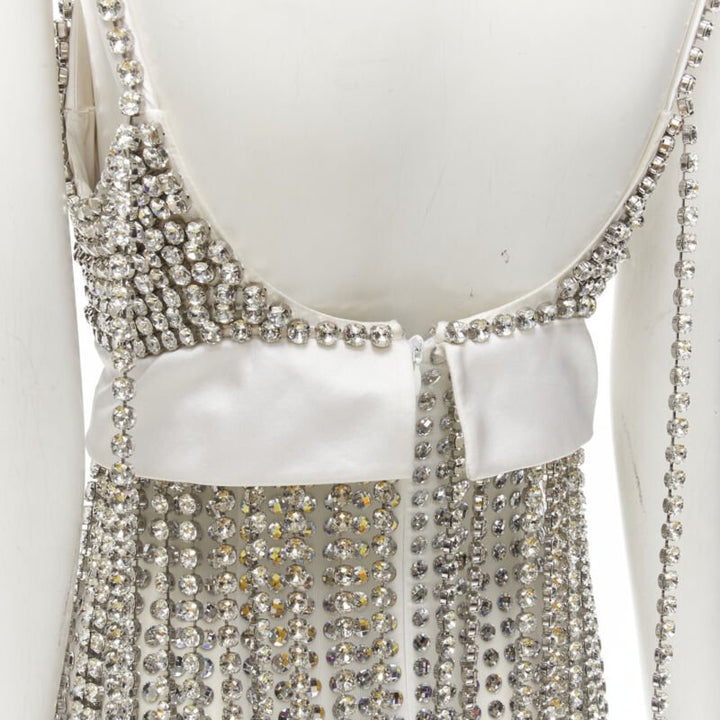 BURBERRY RICCARDO TISCI Runway rhinestone crystal flapper dress UK6 S