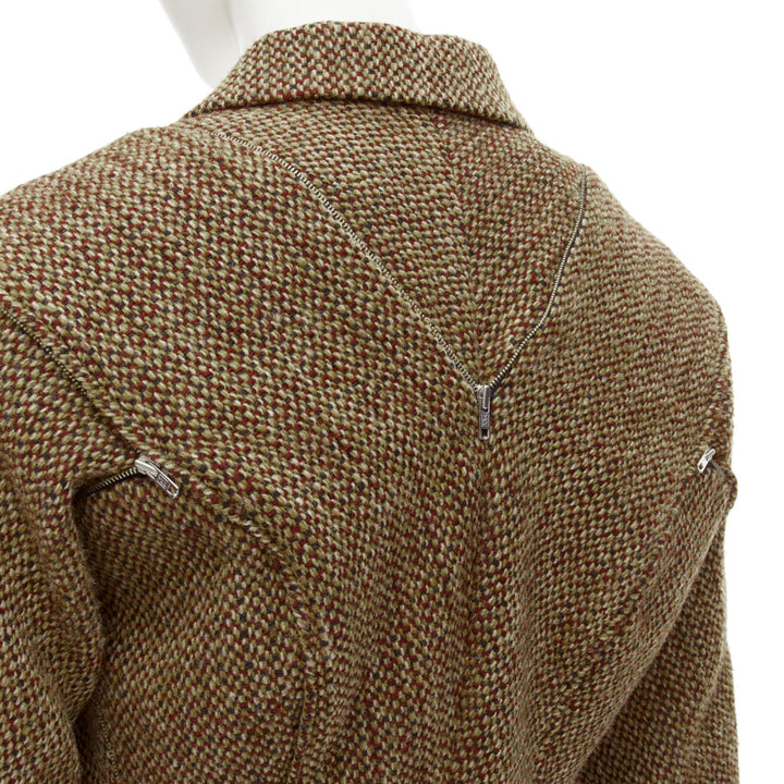 rare JUNYA WATANABE 1999 Runway brown tweed herringbone transformable jacket M