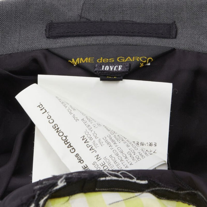 Runway COMME DES GARCONS 2007 double layer grey pinstripe draped blazer jacket M