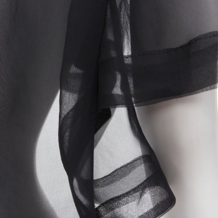 COMME DES GARCONS 1990 Vintage black sheer  deconstructed layered shirt S