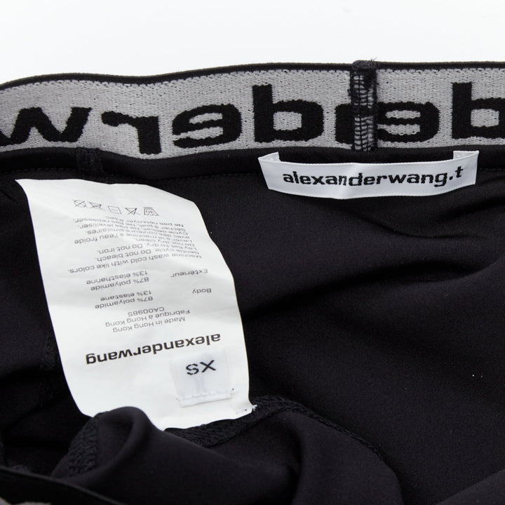 T ALEXANDER WANG black lace trim logo tape waistband mini skirt XS