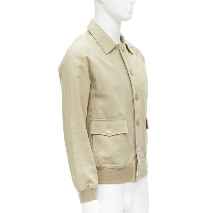 APC beige classic raglan sleeves flap pocket bomber jacket XS