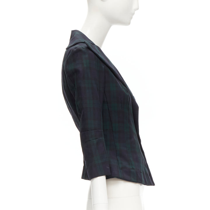 JUNYA WATANABE 1996 Vintage green plaid deconstructed panels fitted blazer S