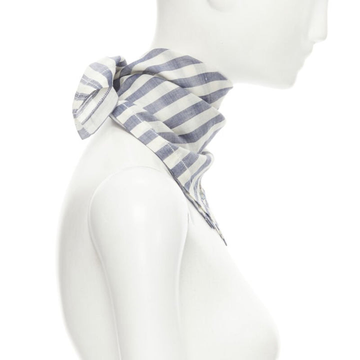 VIVIENNE WESTWOOD blue white nautical stripe orb logo handkerchief neckscarf
