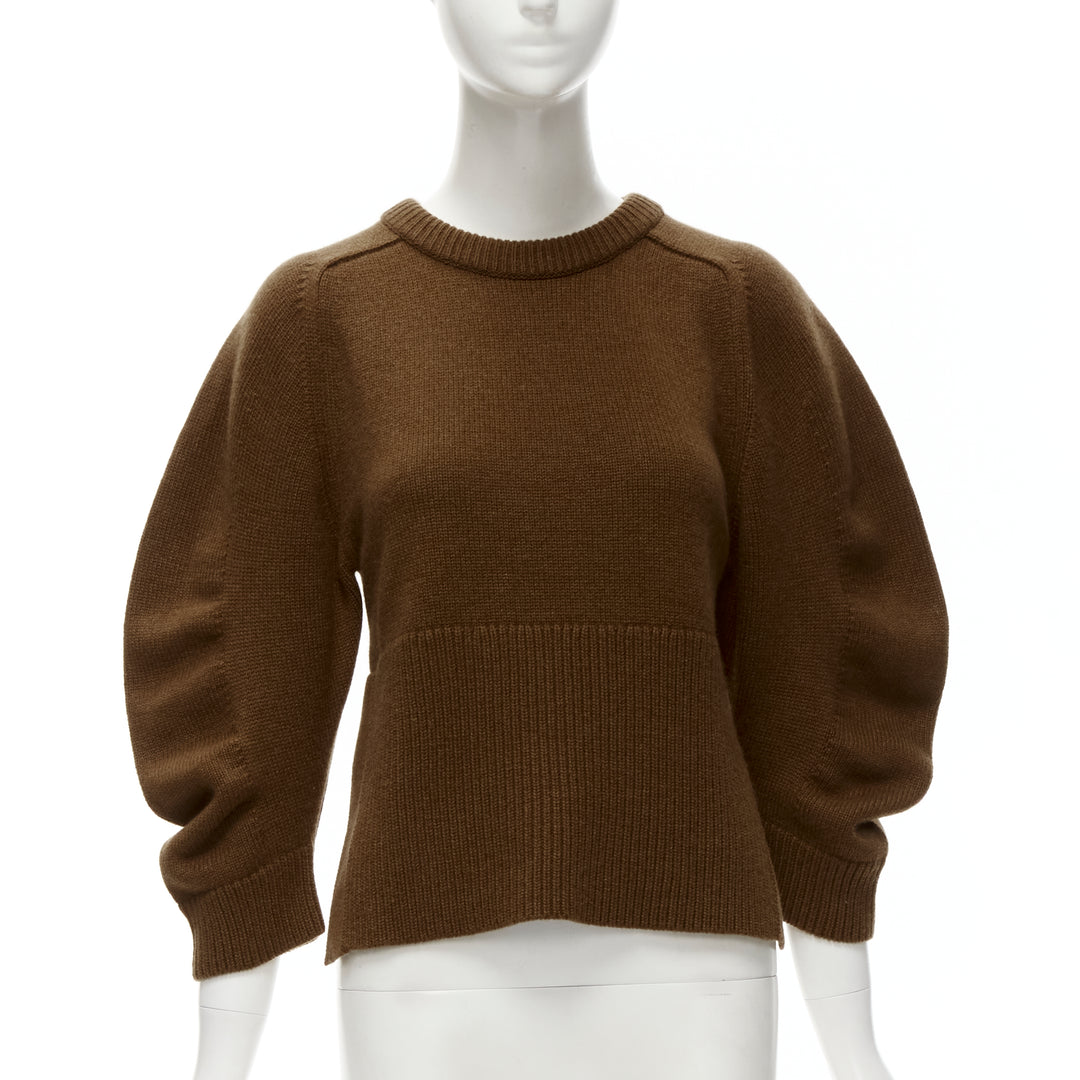 CHLOE 100% cashmere brow round puff sleeve cropped sweater S