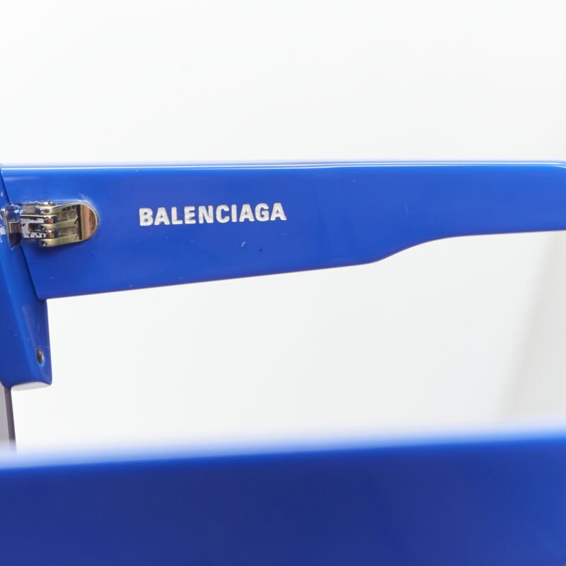 BALENCIAGA DEMNA BB0004SA blue mirrored reflective acetate temple sunglasses