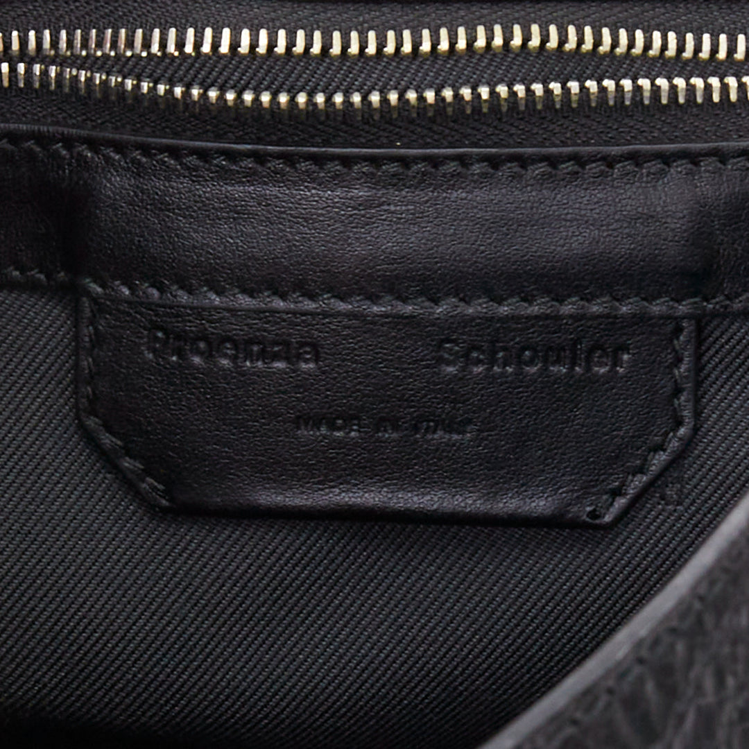 rare PROENZA SCHOULER PS1 black textured leather silver hardware small backpack