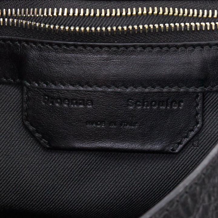 rare PROENZA SCHOULER PS1 black textured leather silver hardware small backpack