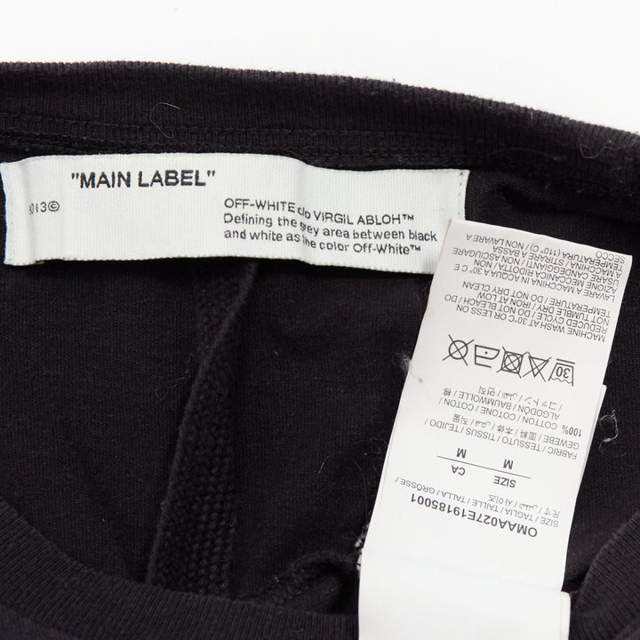 OFF WHITE Virgil Abloh 2020 black logo giant print back cotton tshirt M