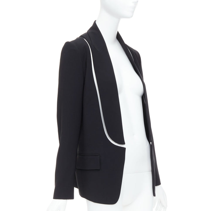 ALEXANDER WANG black fish wise tcut out long blazer jacket US0 XS