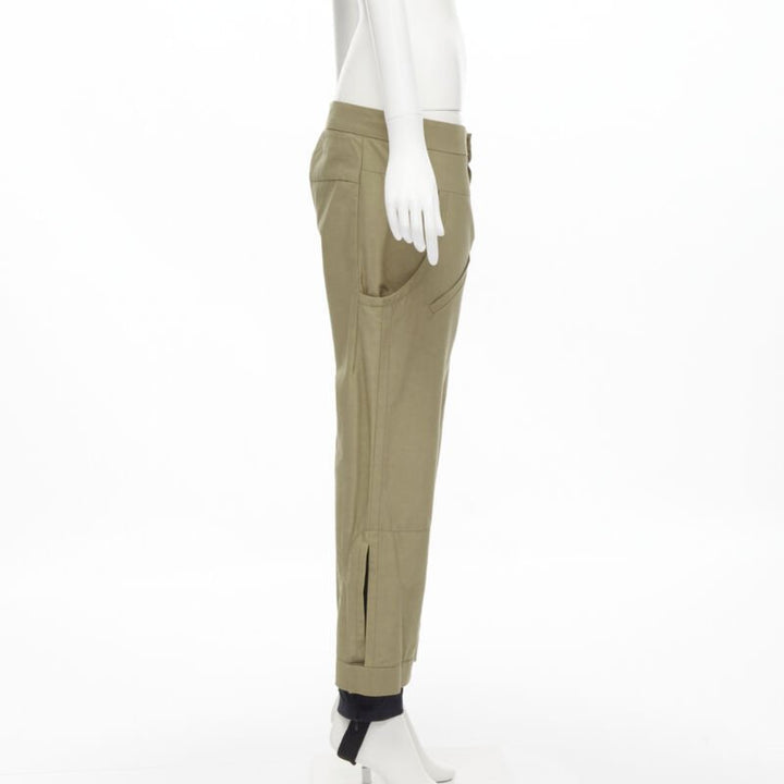 MARNI brown cotton layered hem stirrup jodphur pants IT42 S