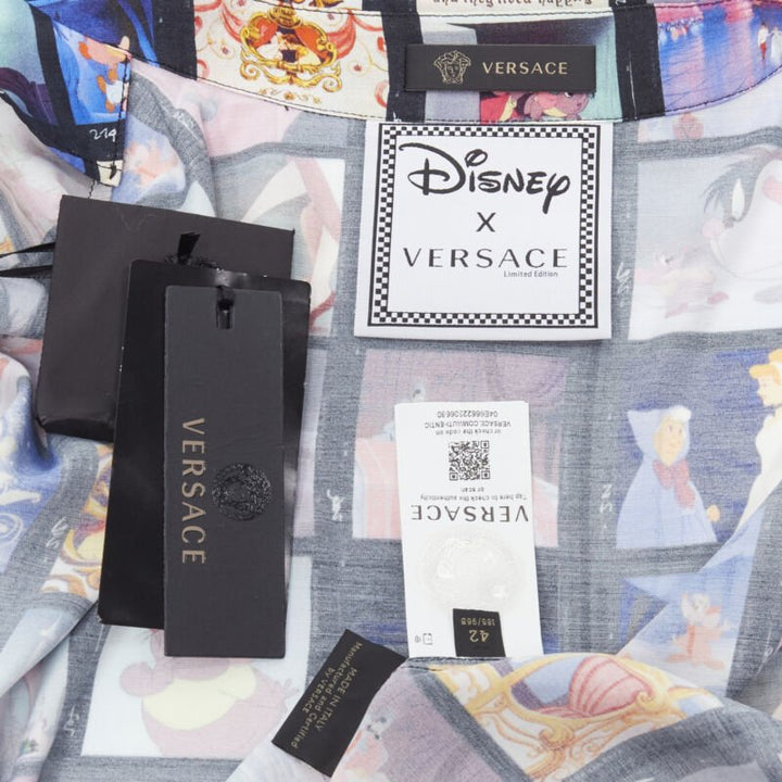 VERSACE DISNEY Limited Edition Cinderella print short bowling shirt EU42 XL