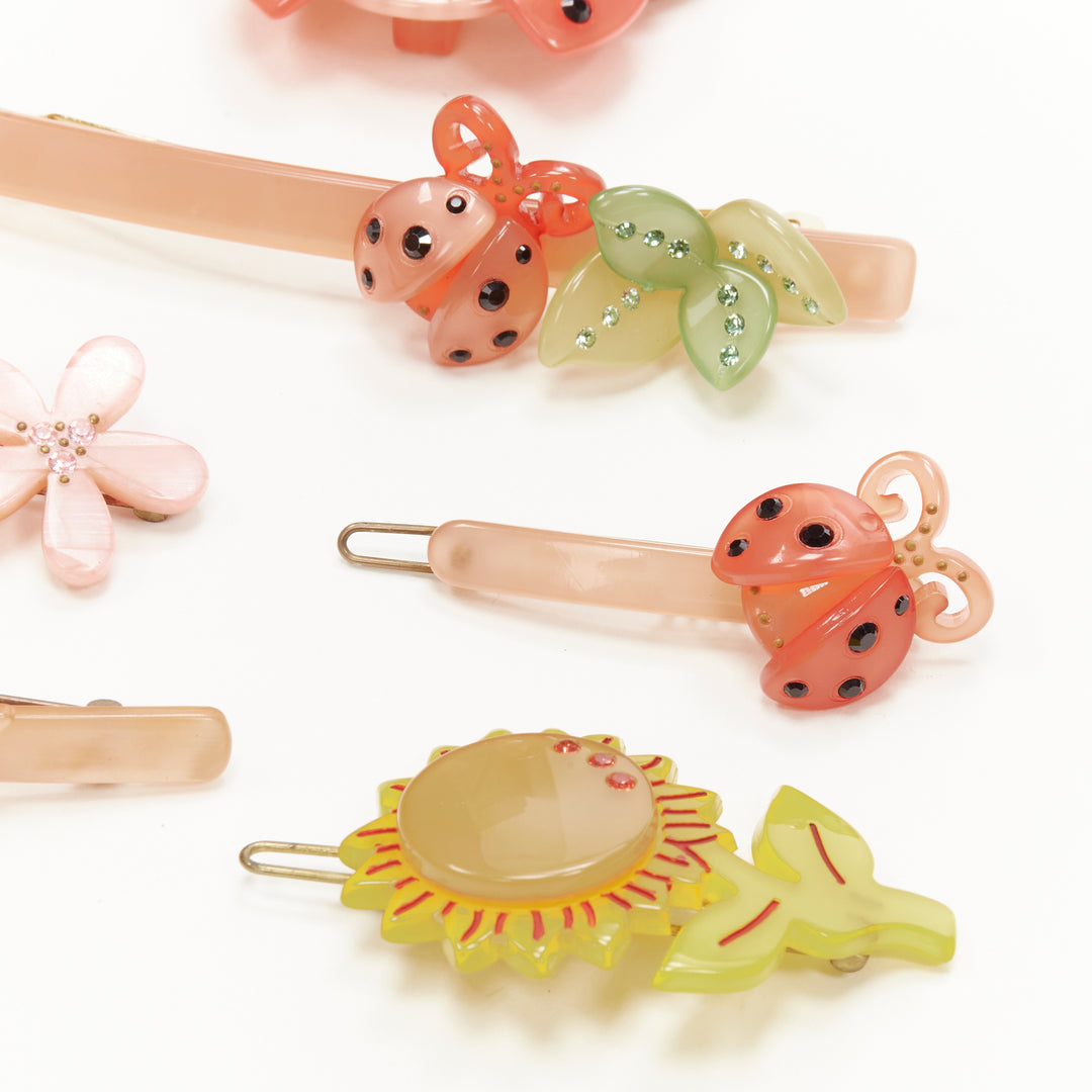 CHIC & MODE Alexandre Zouari orange butterfly beetles flower hair clip tie X6