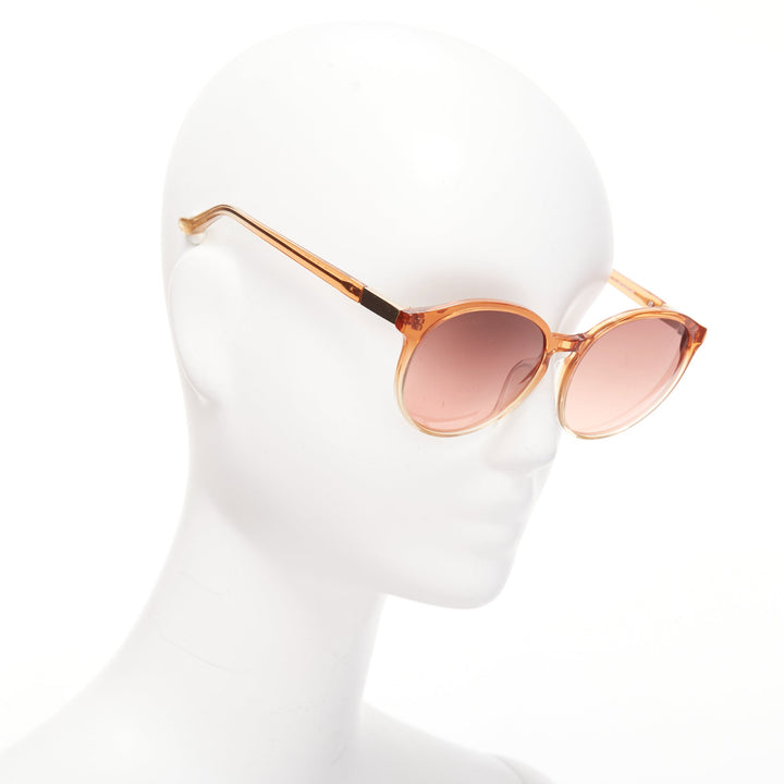 THE ROW Linda Farrow brown ombre acetate pink lens oversized sunglasses