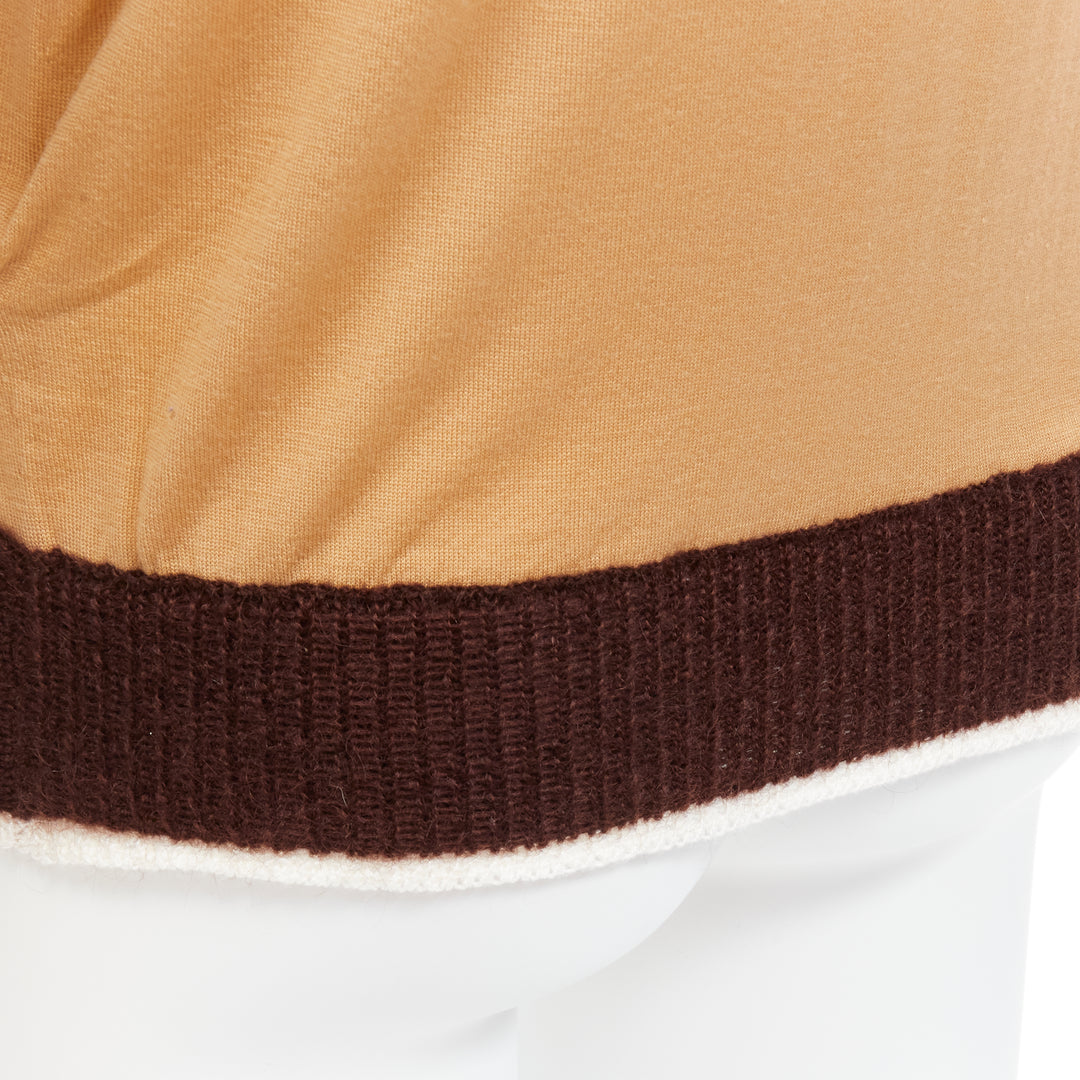 OLD CELINE Phoebe Philo 100% wool mohair Triomphe logo contrast cuff sweater XS