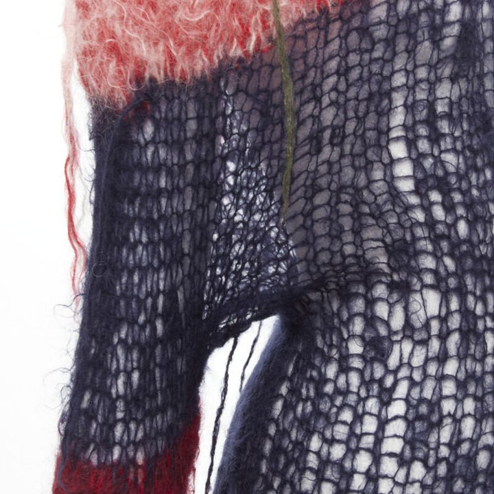 JUNYA WATANABE 2006 Runway punk loose knit wool distressed punk sweater M