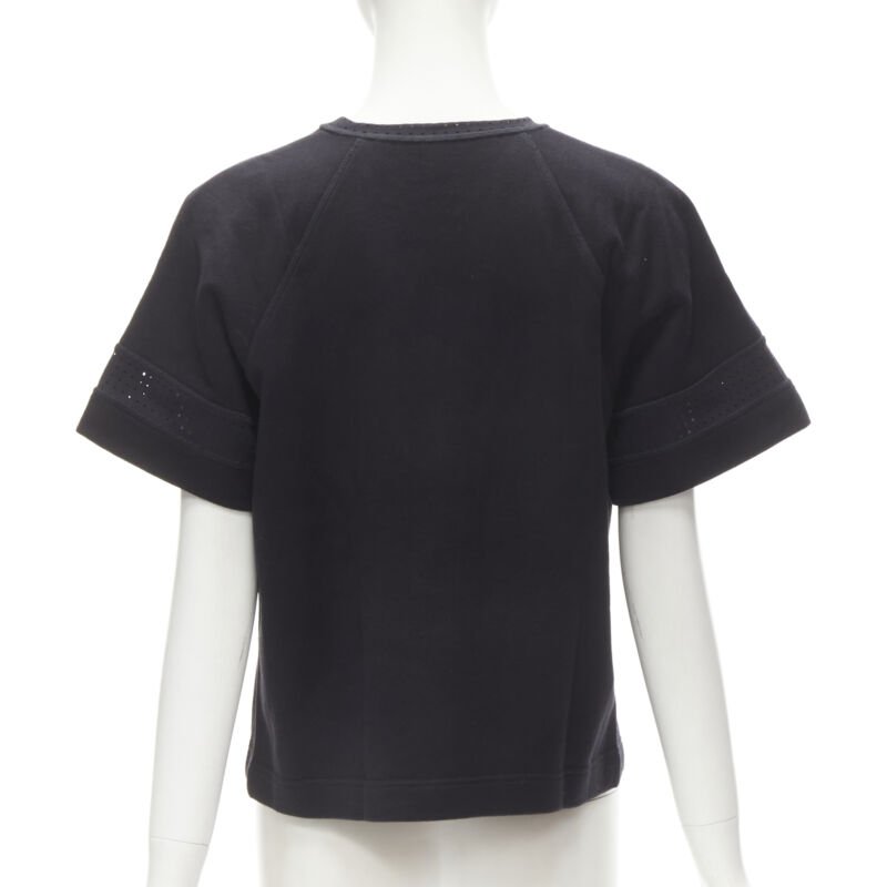 FENDI Karl Loves Karlito black perforated sweatshirt top S