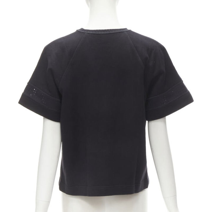 FENDI Karl Loves Karlito black perforated sweatshirt top S