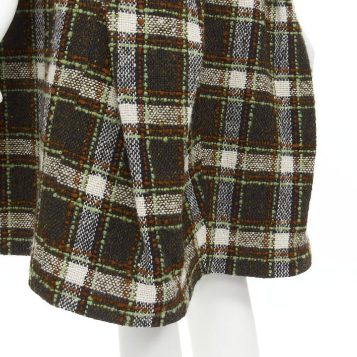 Runway JUNYA WATANABE 2005 black lacquered bust green tweed  cocktail dress M
