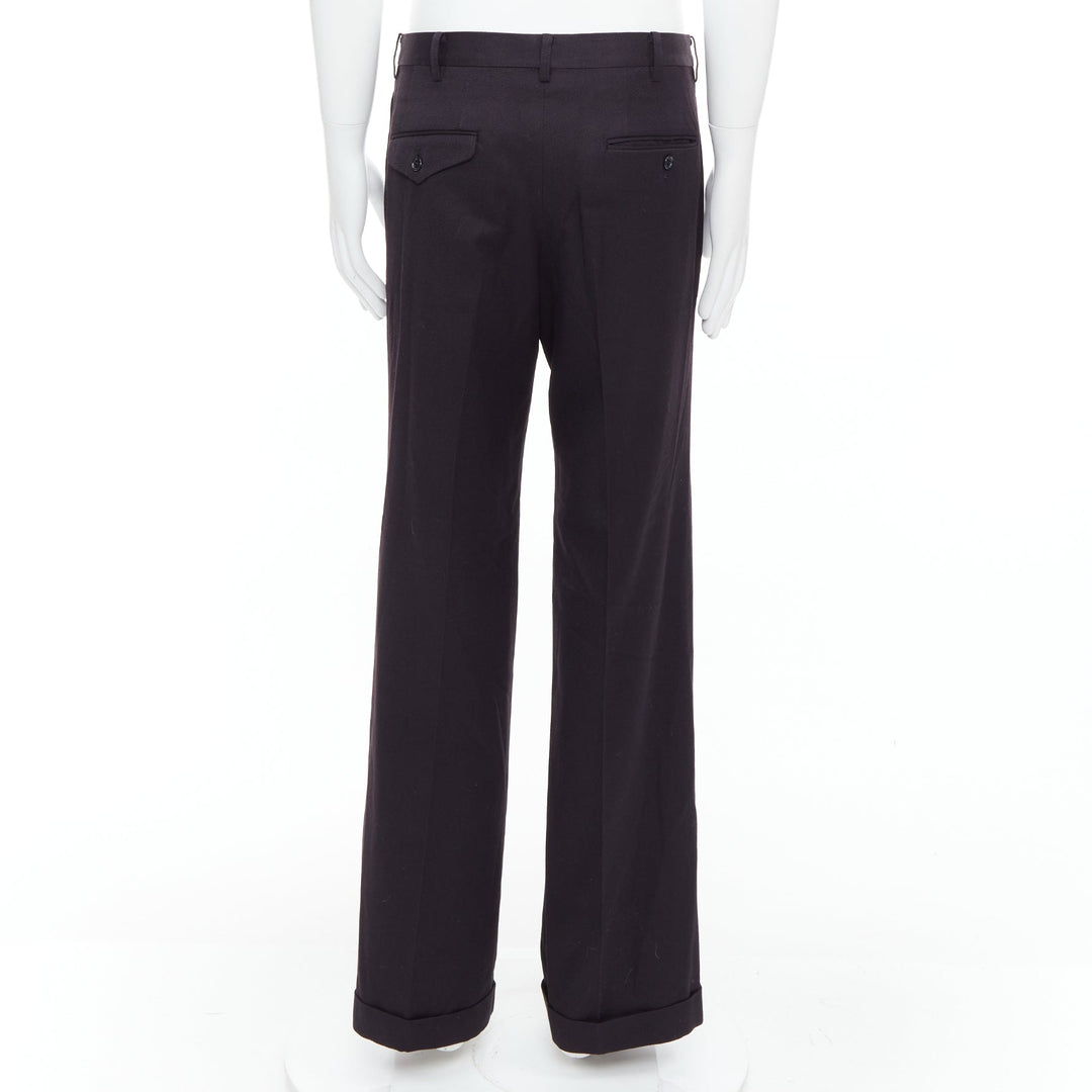 YOHJI YAMAMOTO Y's dark brown wool cotton blend wide pants JP4 XL