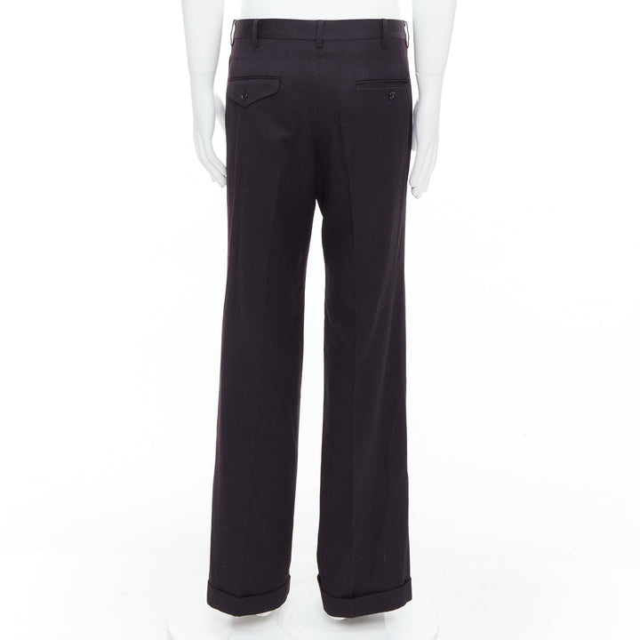 YOHJI YAMAMOTO Y's dark brown wool cotton blend wide pants JP4 XL