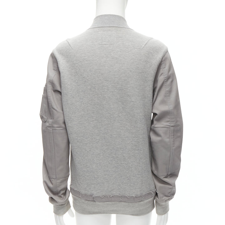 SACAI grey jersey contrast sleeves casual bomber jacket JP2 M
