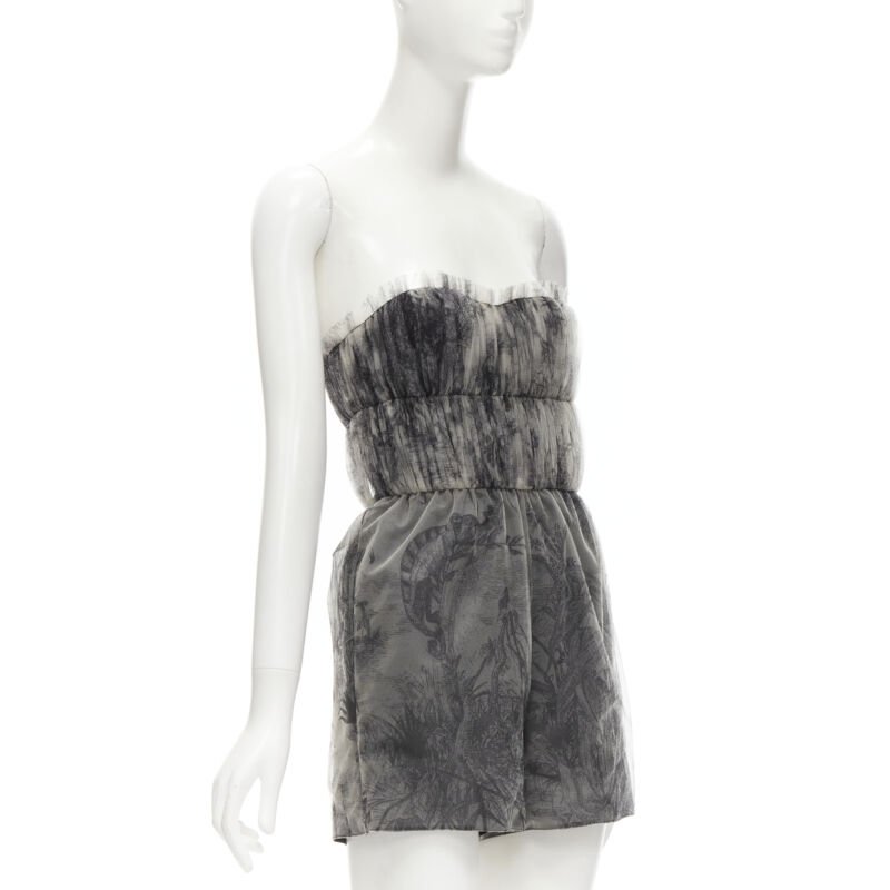 CHRISTIAN DIOR Fantaisie Dioriviera tulle gathered pleated romper FR34 XS