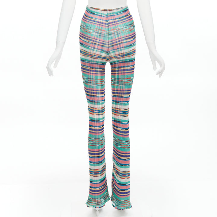 MISSONI Signature colorful psychedelic stripe high waisted  flared pants IT38 XS