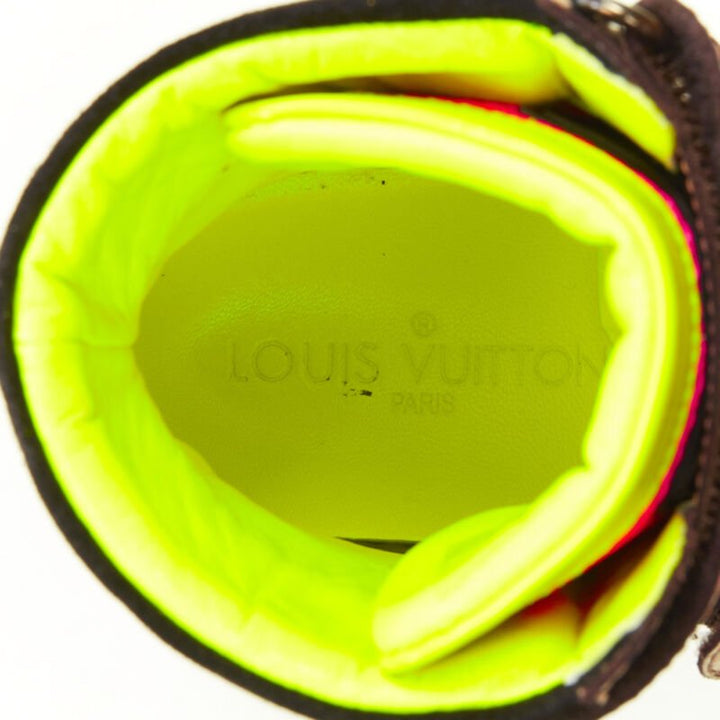 LOUIS VUITTON Stephen Sprouse silver pink Graffiti monogram hi top sneaker EU36