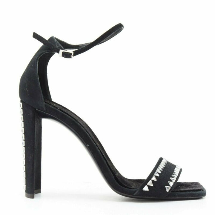 GIUSEPPE ZANOTTI 2017 black geometric crystal embellished sandal EU39