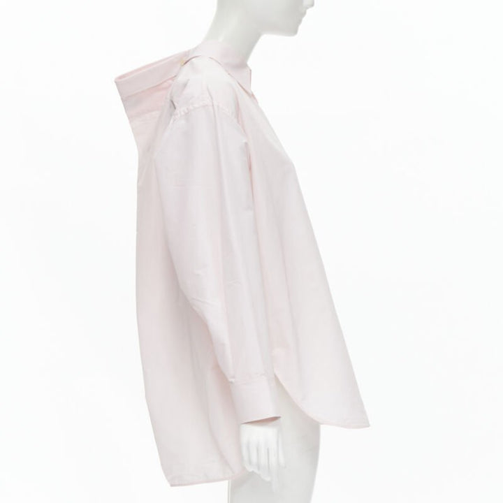 BALENCIAGA 2016 pink button pinched collar oversized shirt FR38 S