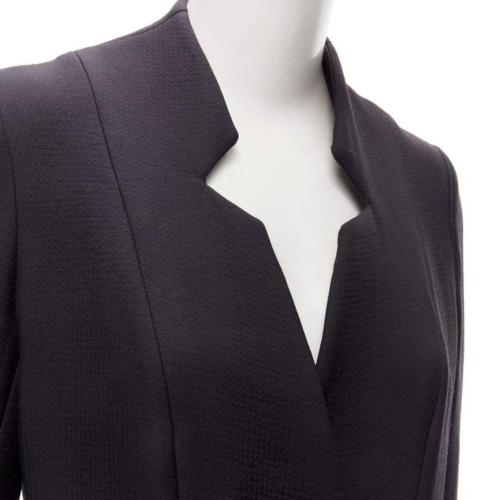 ZERO MARIA CORNEJO black wool scuba cutout collar jacket US2 S