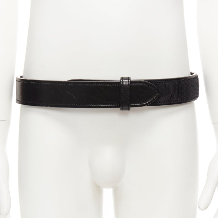 OLD CELINE Phoebe Philo black leather magic tape minimal classic wide belt M