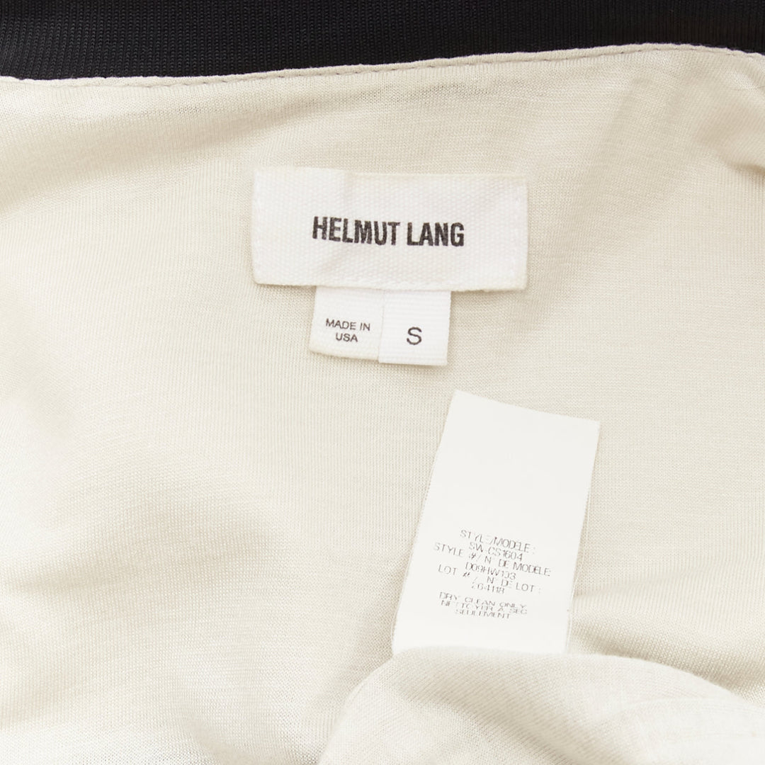 HELMUT LANG beige black color blocked bomber jacket US4 S