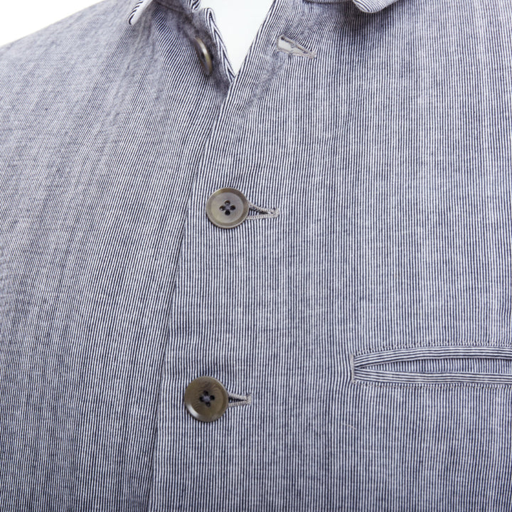 YOHJI YAMAMOTO Y's washed blue cotton drawstring waist blazer jacket JP3 L