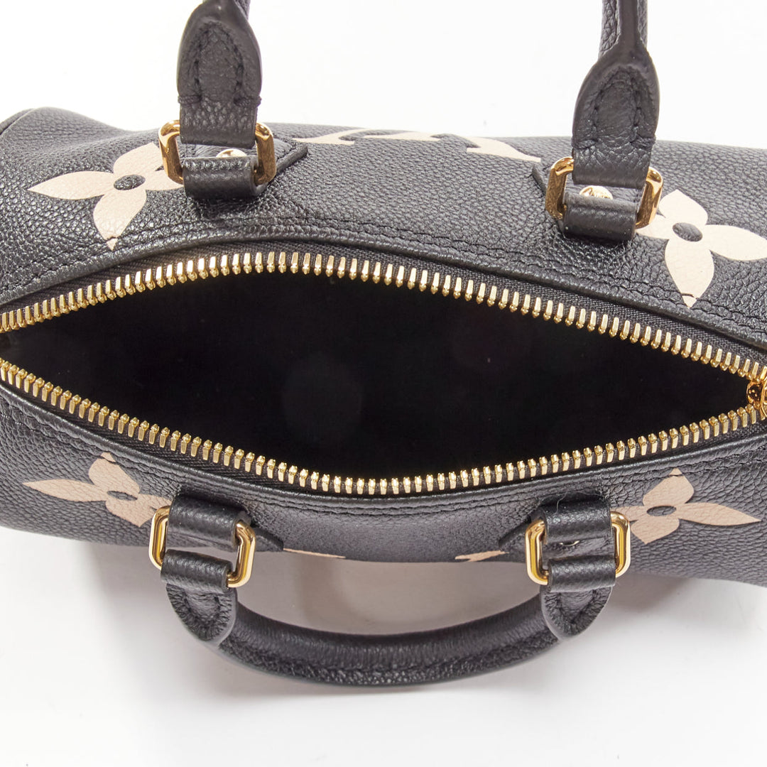 LOUIS VUITTON Papillon BB Giant Empreinte black nude small crossbody duffle bag