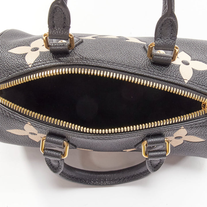 LOUIS VUITTON Papillon BB Giant Empreinte black nude small crossbody duffle bag