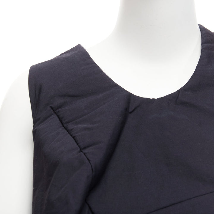 runway COMME DES GARCONS 1997 Lumps Bumps black circle cut asymmetric dress S