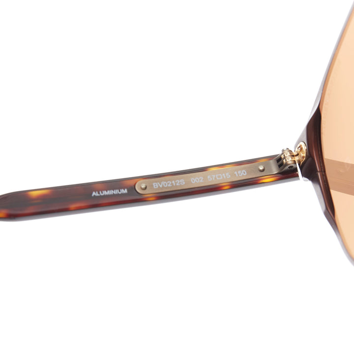 BOTTEGA VENETA BV0212S brown logo aluminium aviator sunglasses
